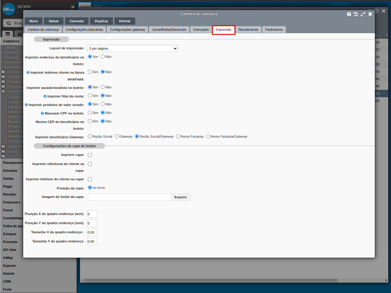 Sicoob API V2 Como configurar a carteira de cobrança IXCWiki